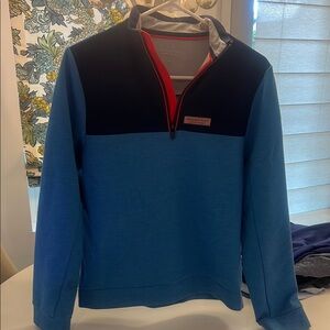 Vineyard Vines Blue and Black Zip-Up Sweater